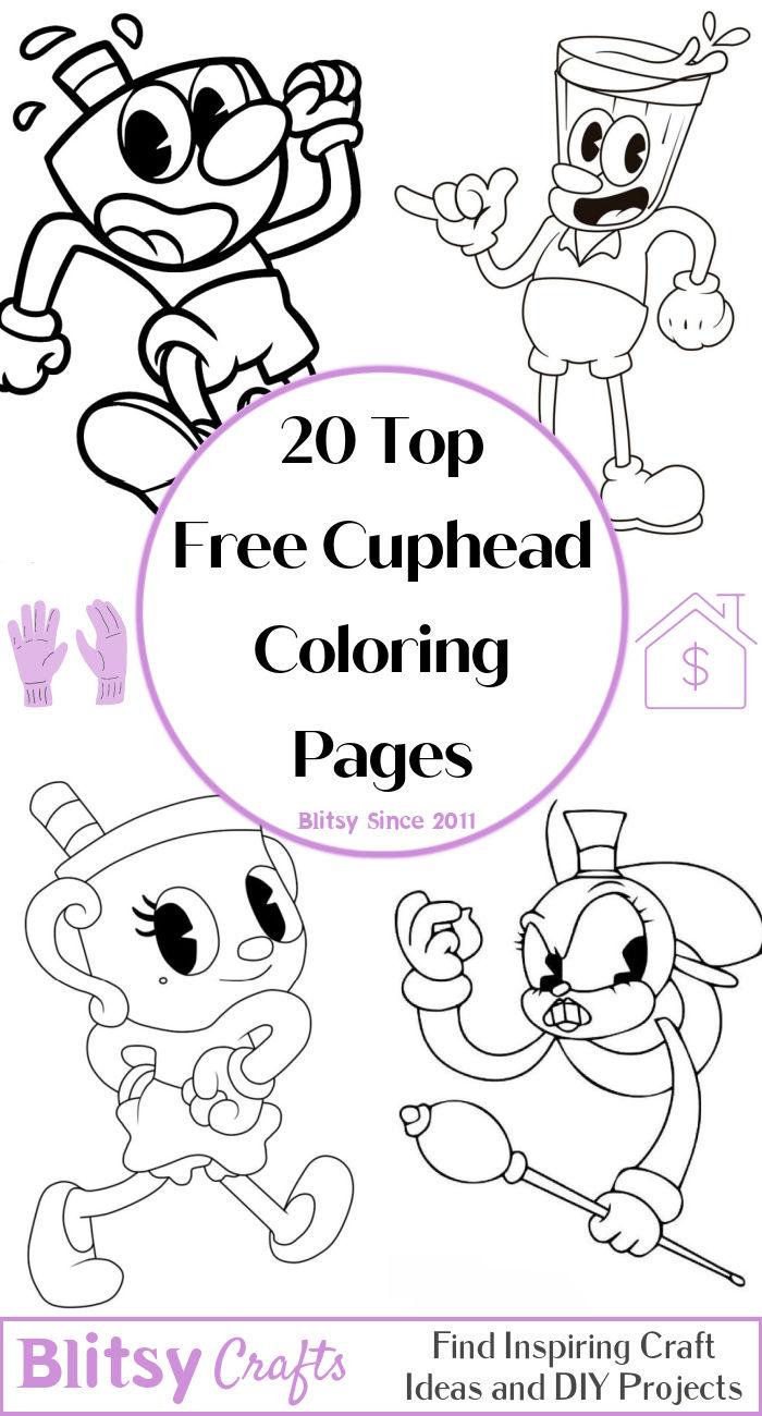 Free cuphead coloring pages for kids and adults