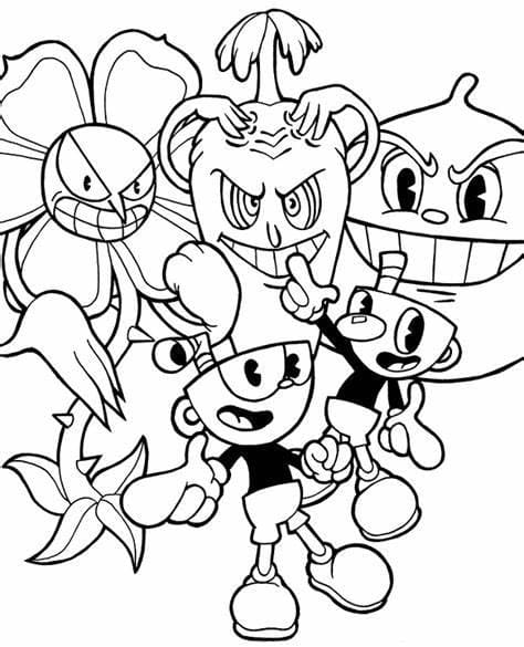 Cuphead image coloring page