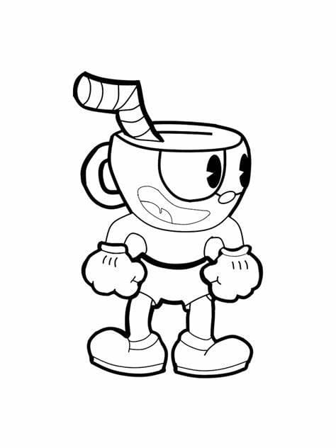 Cuphead coloring page