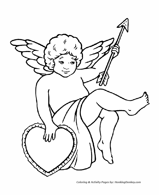 Valentines day cupids coloring pages