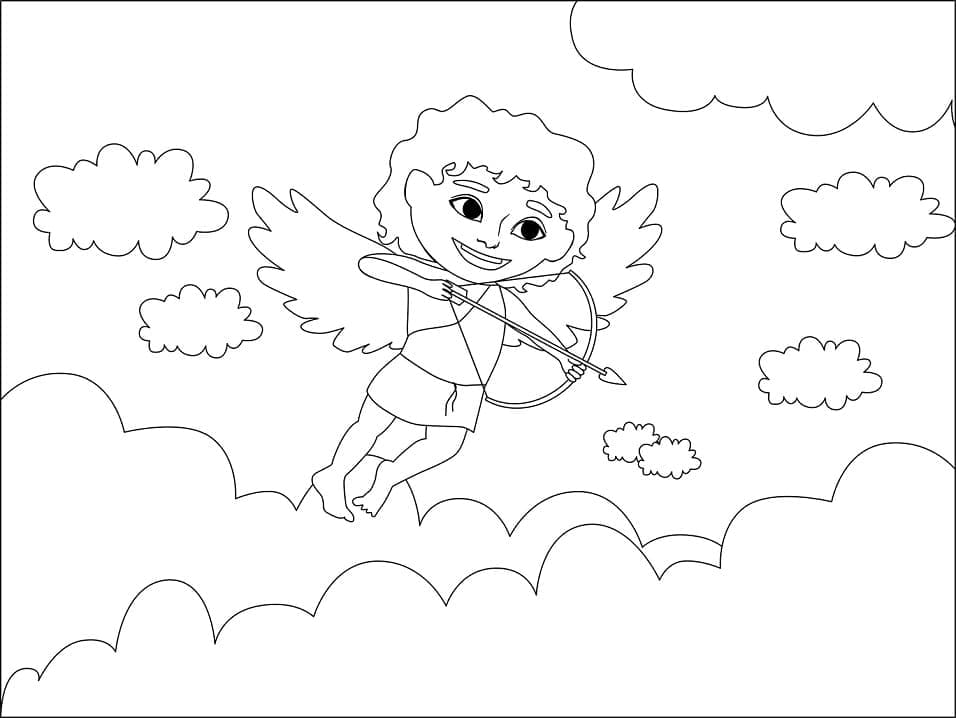 Cupid printable coloring page