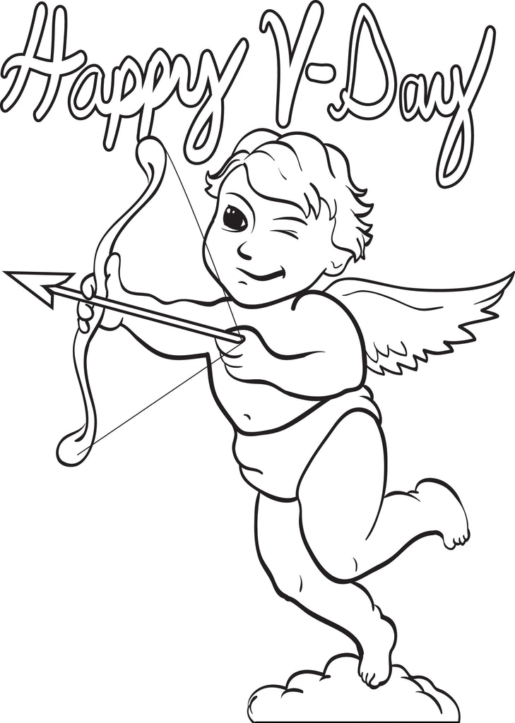 Printable cupid coloring page for kids â