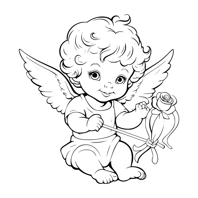 Baby cupid coloring pages drawing for kids png images eps free download