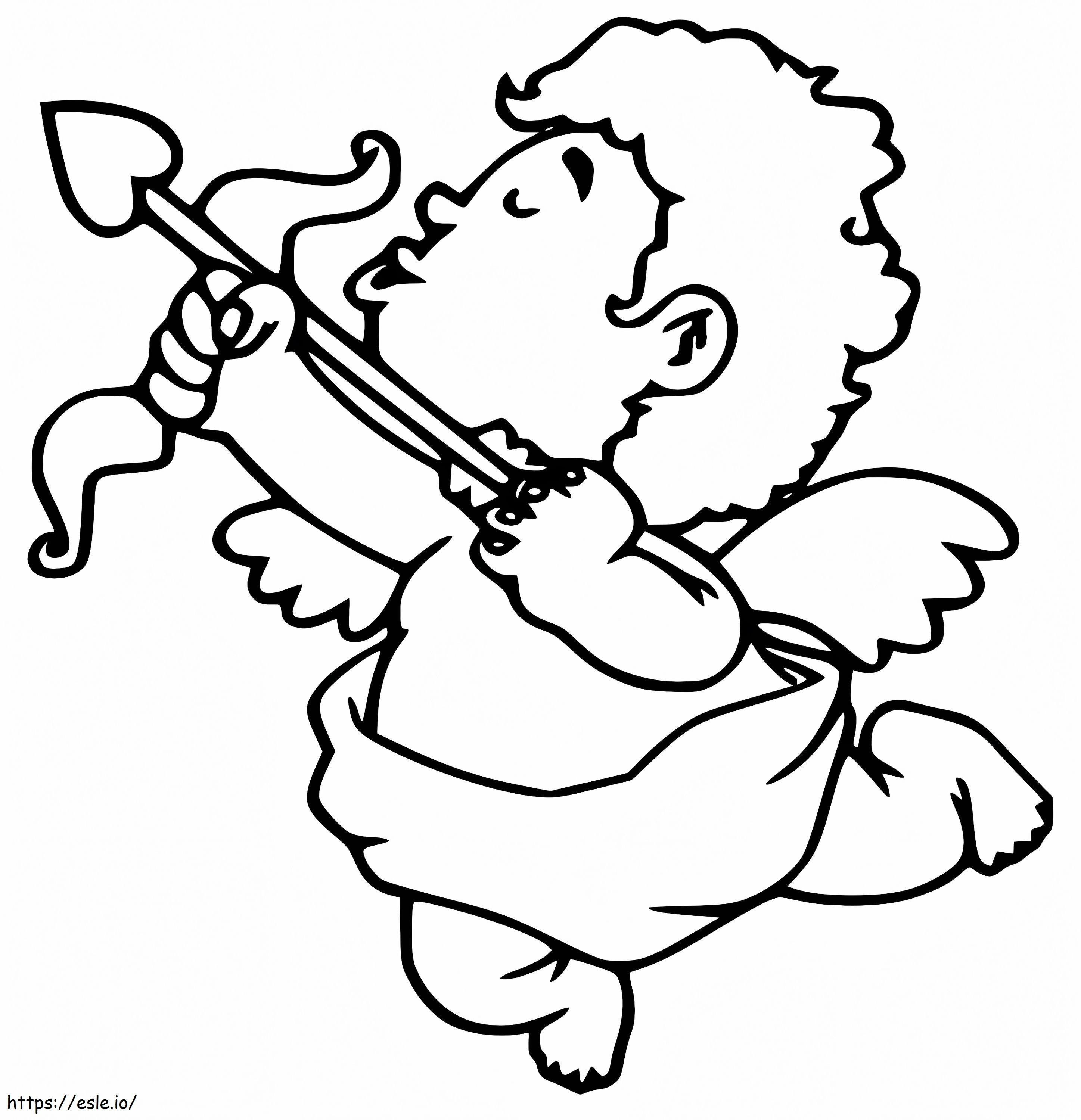 Free printable cupid coloring page