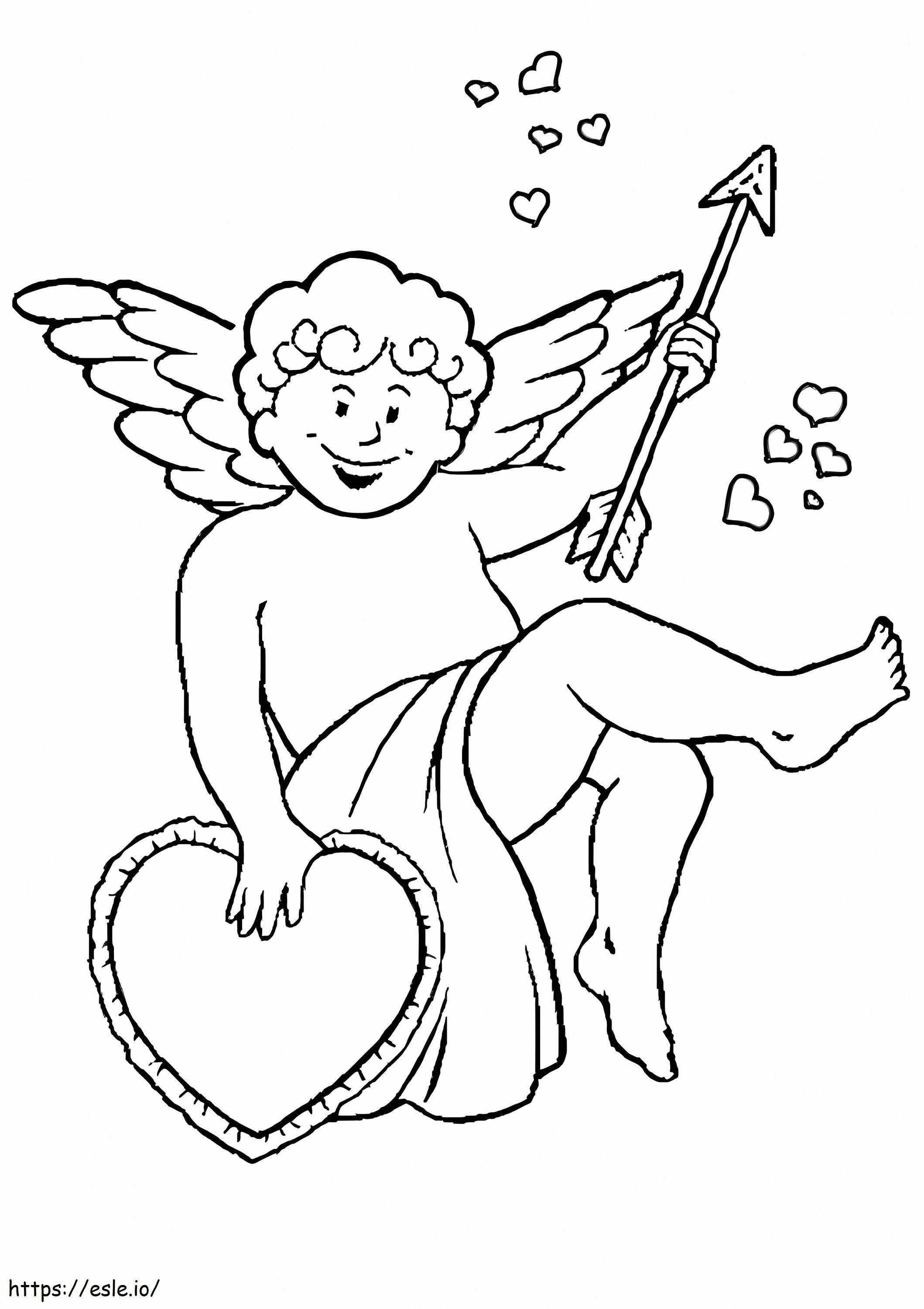 Cupid free printable coloring page