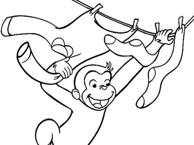 Free easy to print curious george coloring pages