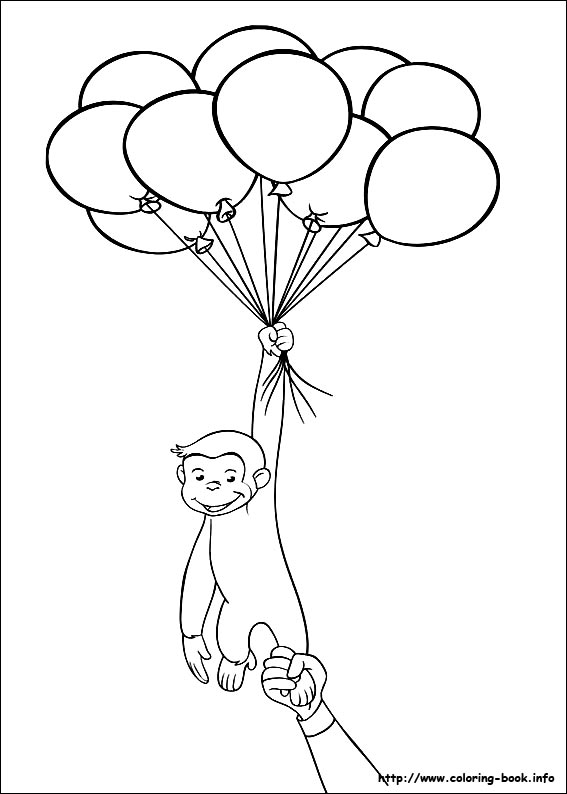 Curious george coloring picture