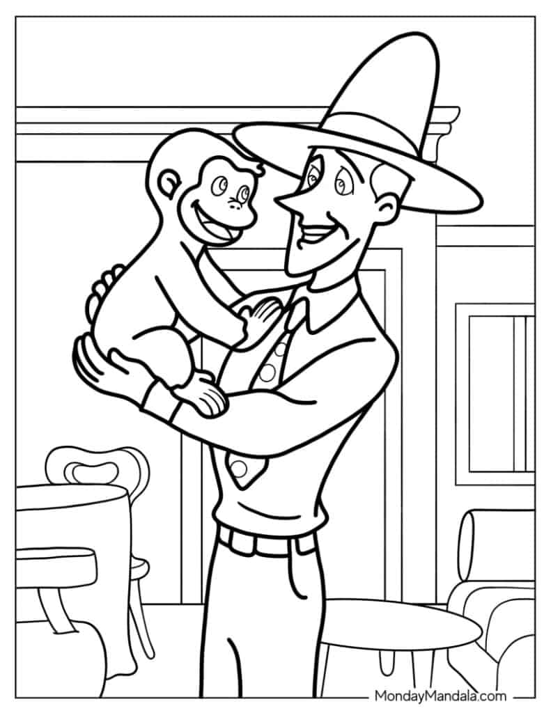 Curious george coloring pages free pdf printables