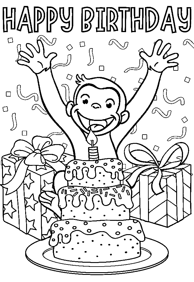 Curious george coloring pages printable for free download