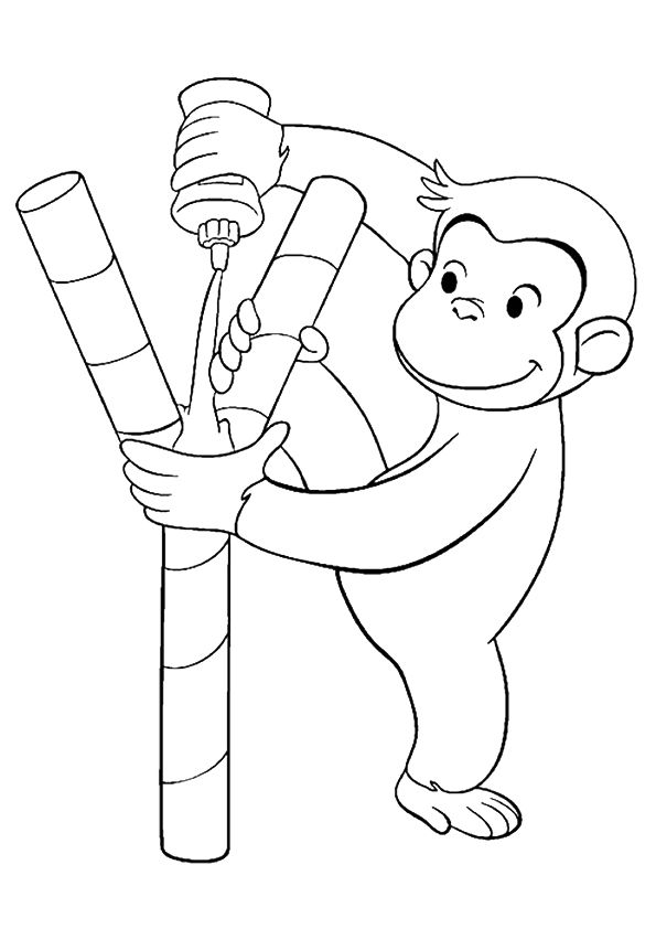 Coloring pages free printable curious george coloring pages