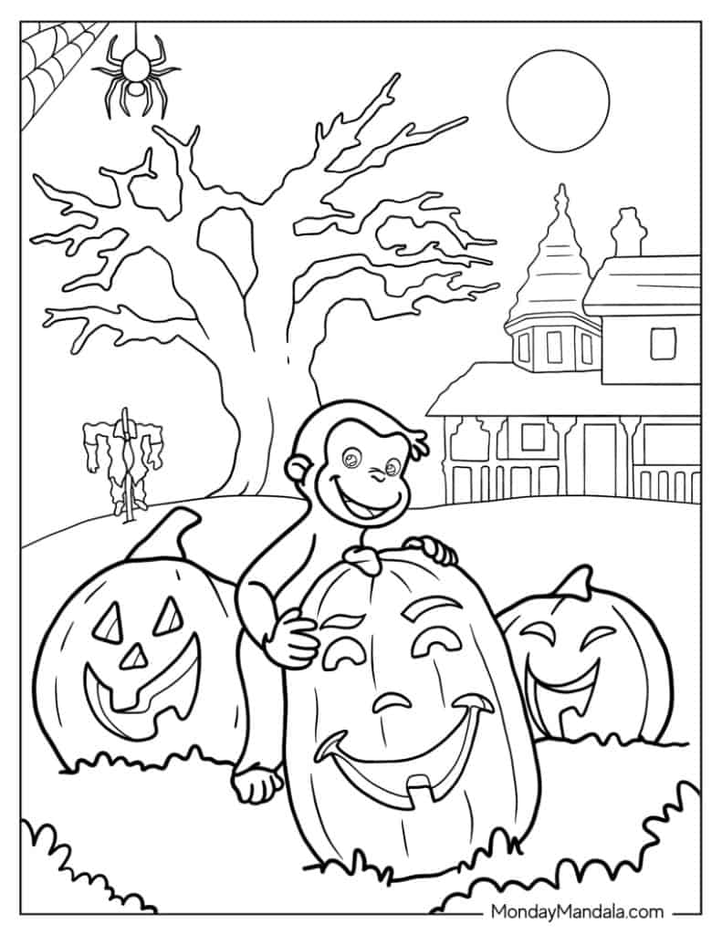 Curious george coloring pages free pdf printables