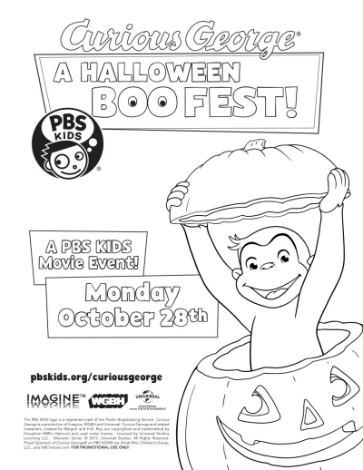 Curious george celebrates halloween worksheets printables