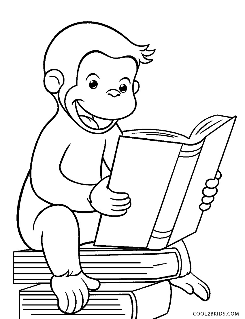 Free printable curious george coloring pages for kids