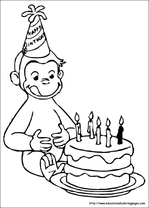 Curious george coloring pages