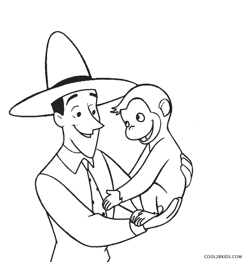 Free printable curious george coloring pages for kids