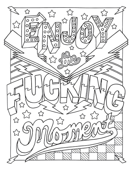 Free printable coloring pages for adults with swear words