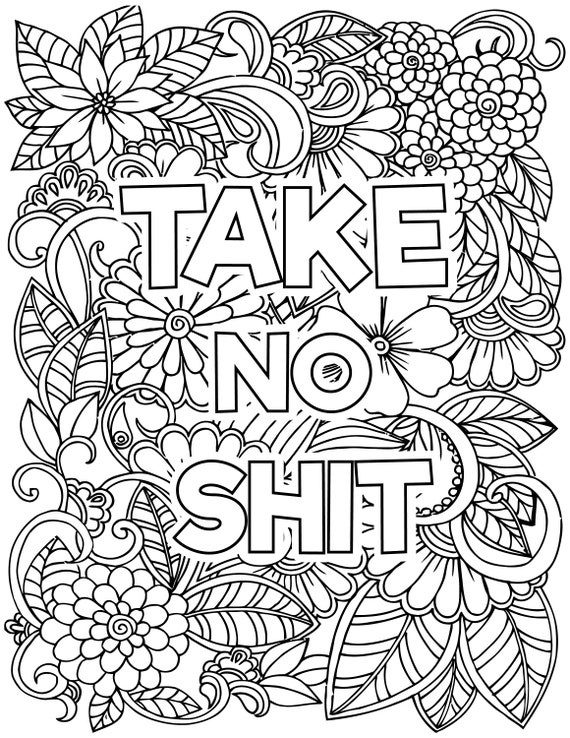 Adult swear word coloring pages adult coloring book with swear words download pdf printable print at home instant download