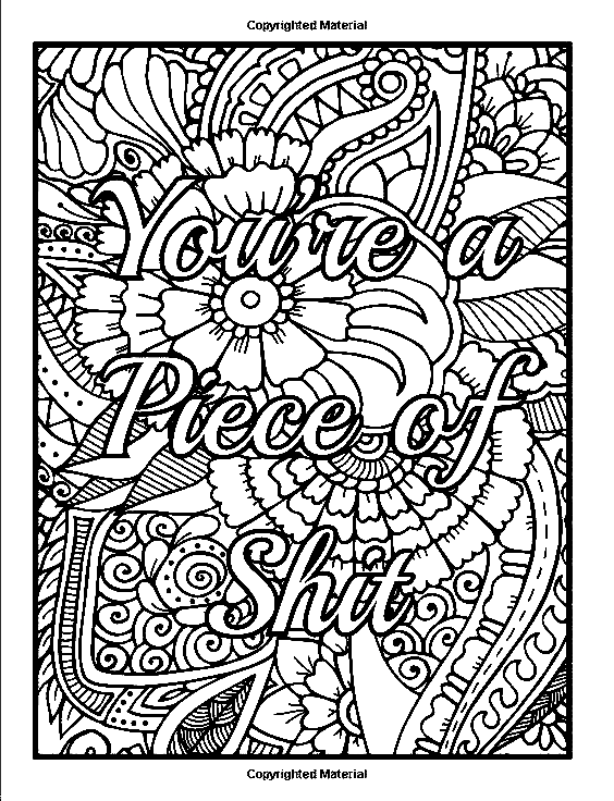 Printable free swear word coloring page