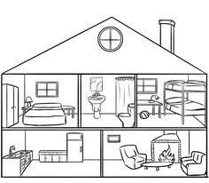 Resultado de imagen para worksheets parts of the house house drawing coloring pages house colouring pages