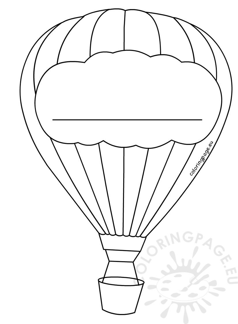 Hot air balloon decoration template coloring page