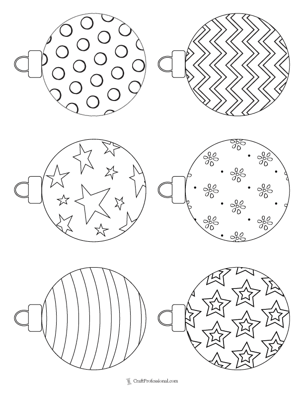 Christmas ornament coloring pages