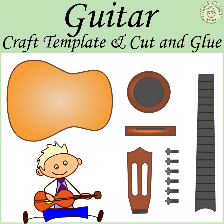 Guitar cut glue activities craft template made by teachers