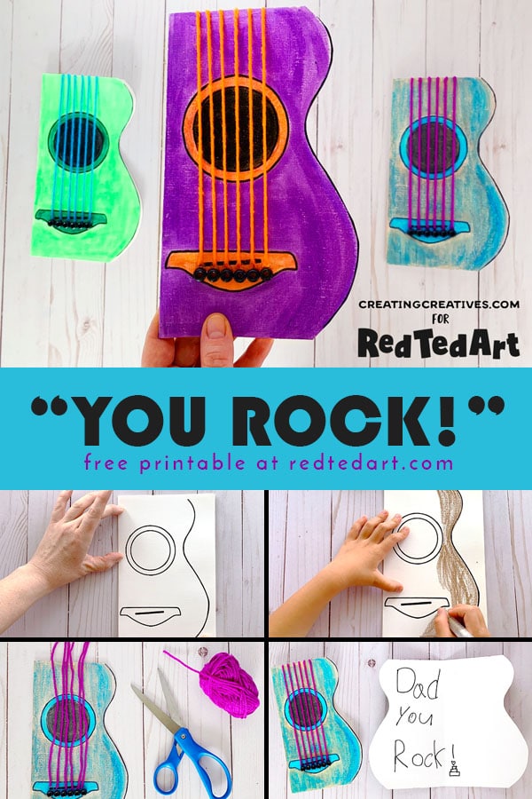 Easy guitar card for dad who loves music