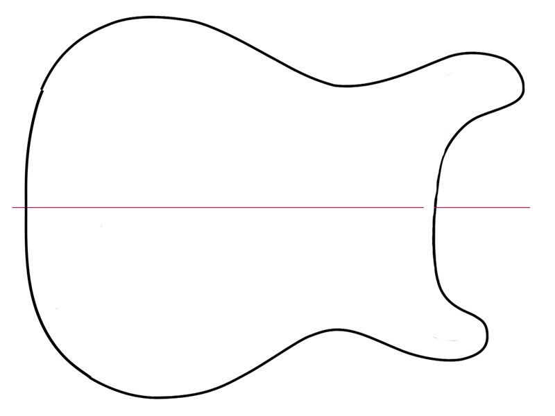 Big guitar outline drawing