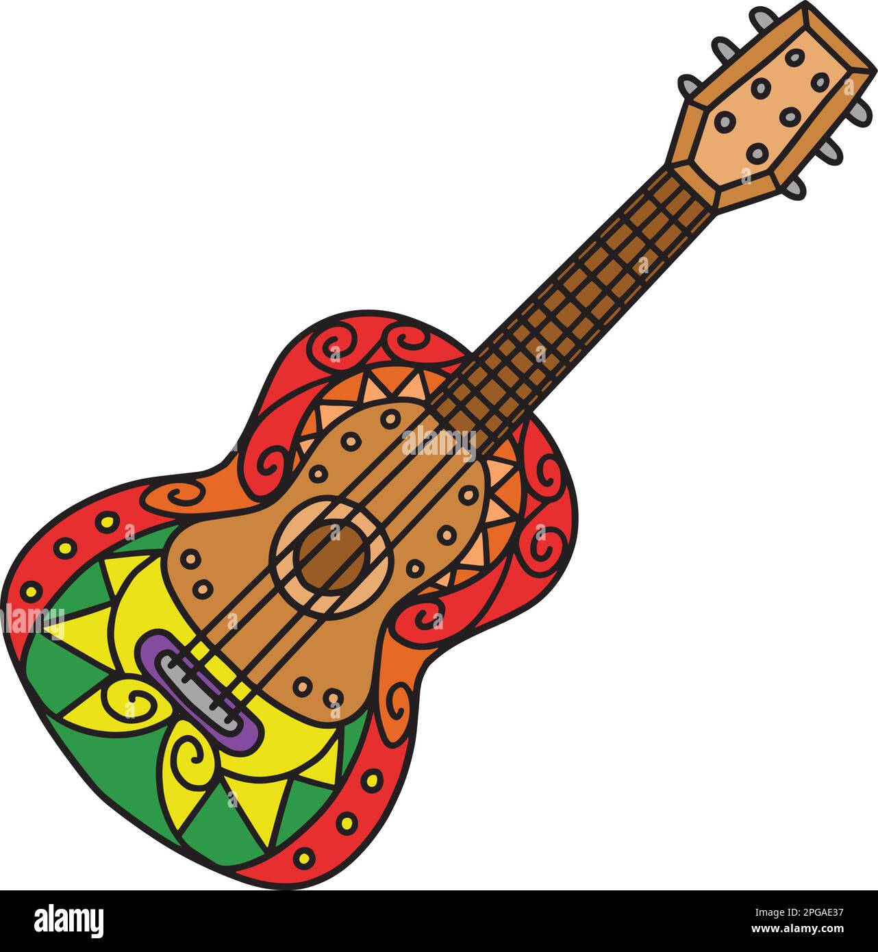 Mexican guitar cut out stock images pictures