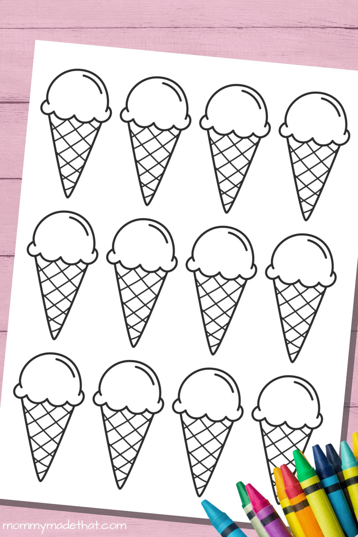 Fun ice cream cone templates for crafts coloring