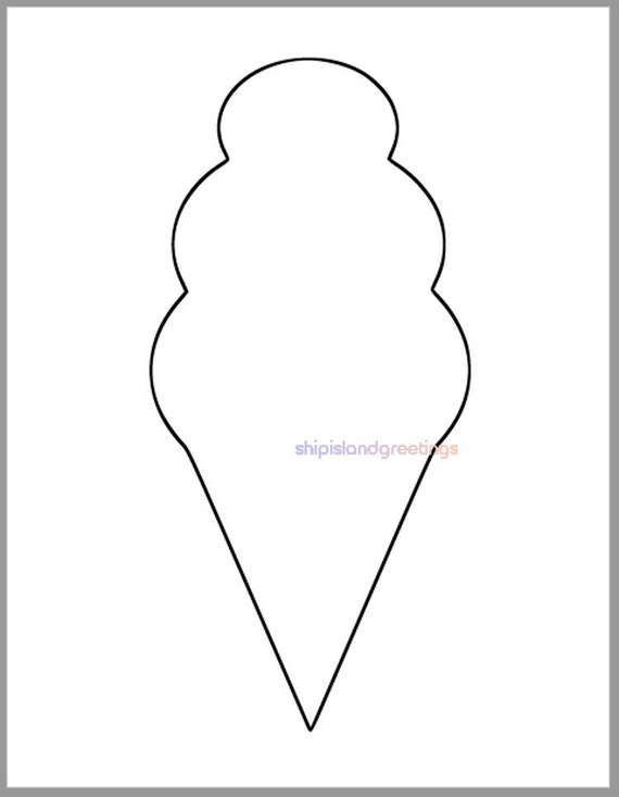 Inch ice cream cone template