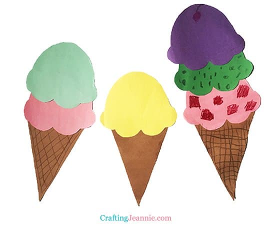 Paper ice cream craft free template