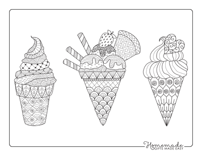 Ice cream coloring pages for kids adults