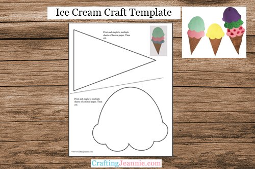 Paper ice cream craft free template