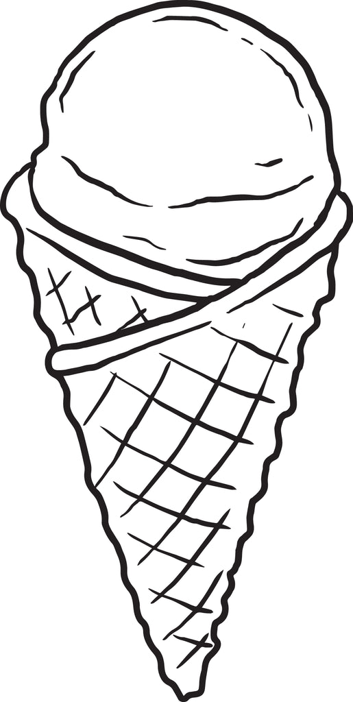 Printable ice cream cone coloring page for kids â