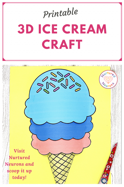 Simple d paper ice cream craft printable templates