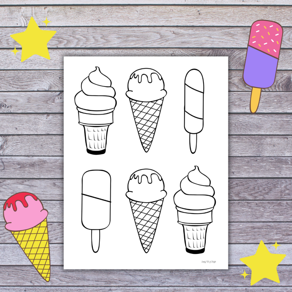 Cute ice cream coloring pages free printable