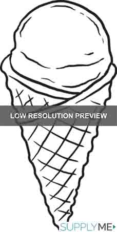 Printable ice cream cone coloring page for kids â