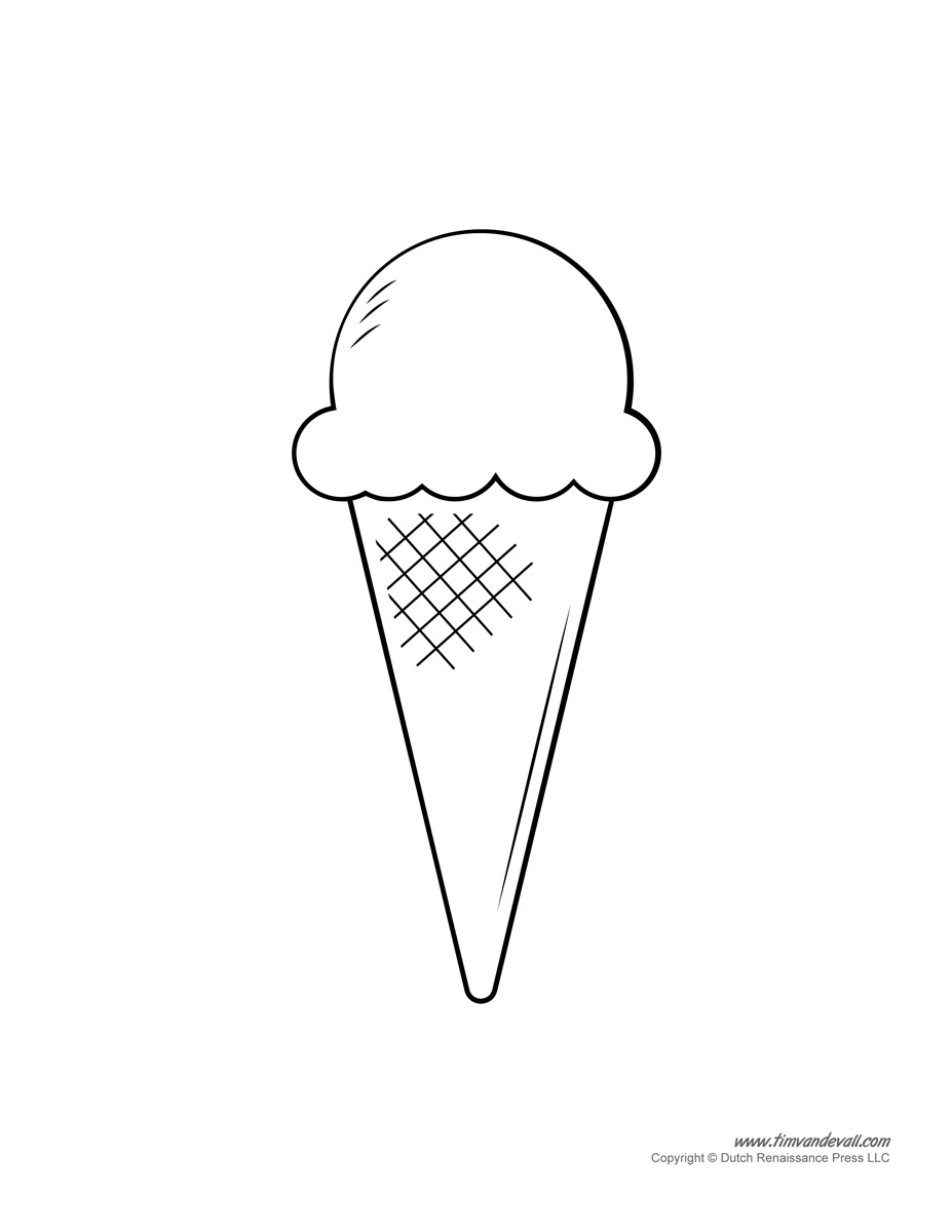 Ice cream templates and coloring pages for an ice cream party â tims printables