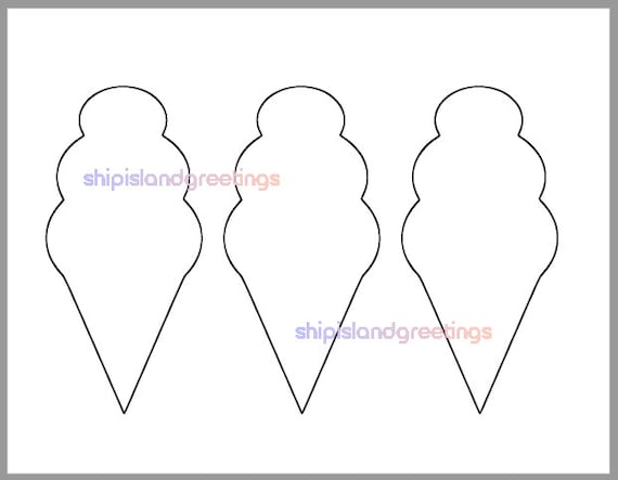 Inch ice cream cone template