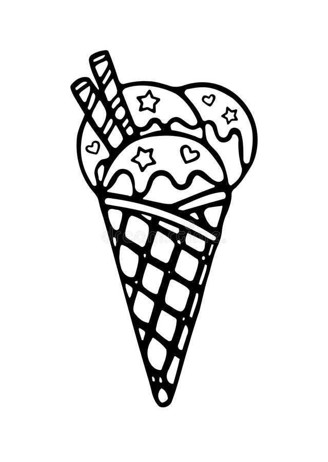 Vector ice cream cone outline stock vector