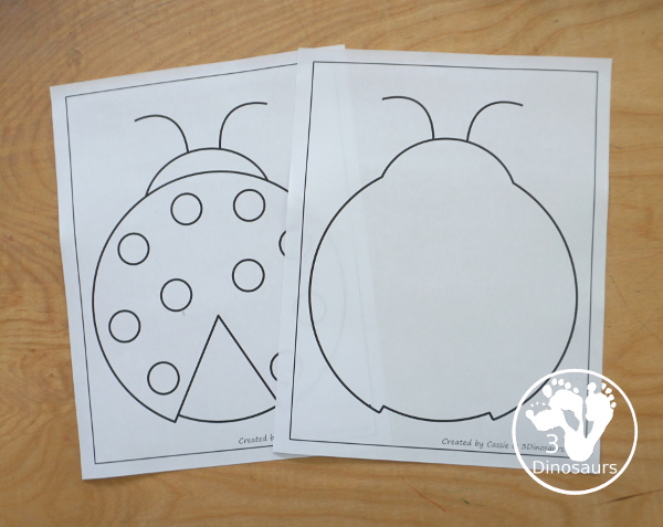 Free ladybug fine motor mat printables dinosaurs