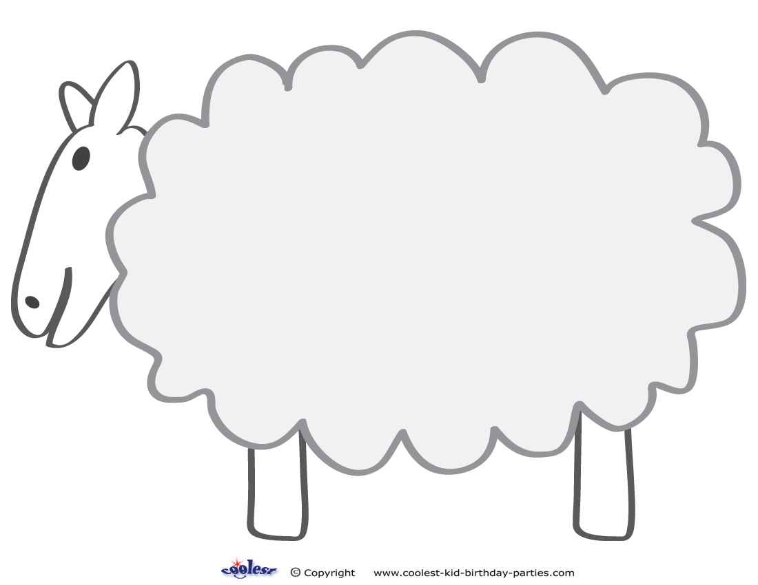 Large printable sheep decoration