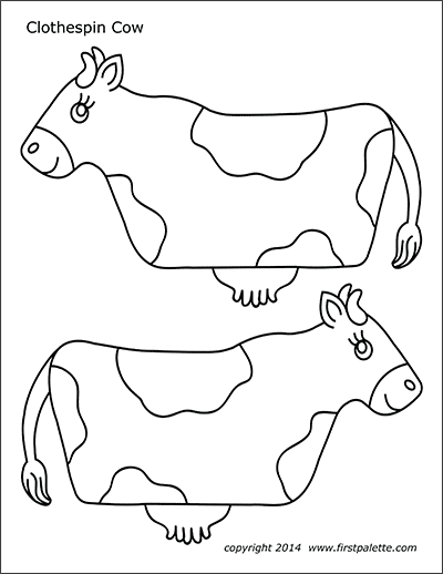 Clothespin farm animal templates free printable templates coloring pages