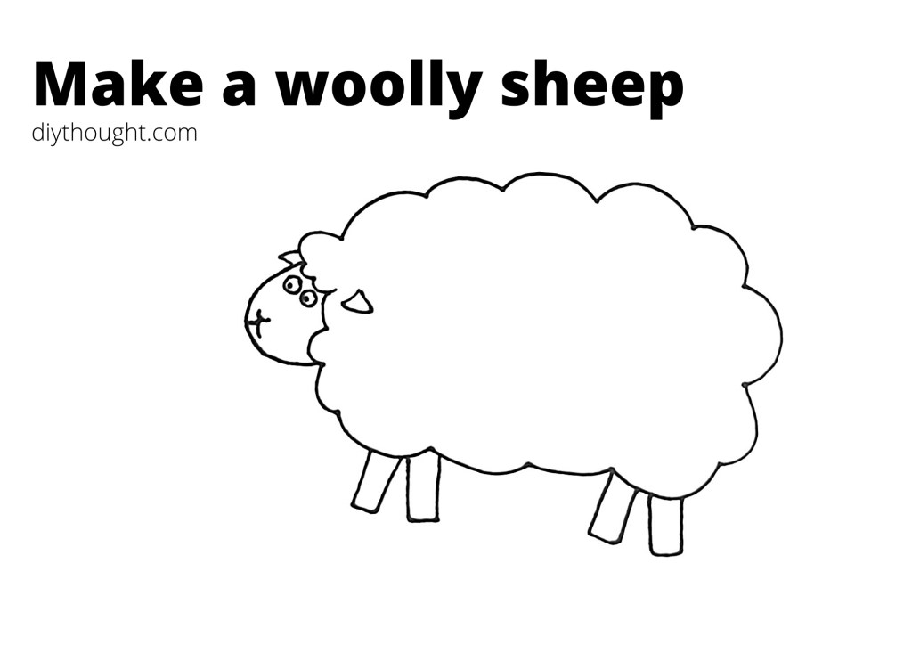 Cardboard woolly sheep craft