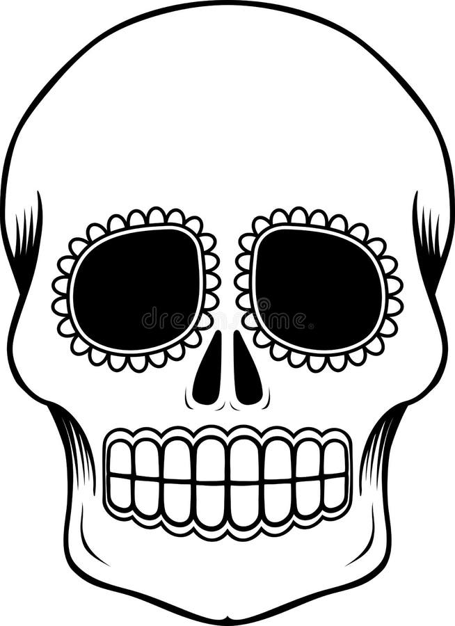 Mexican sugar skull template stock vector