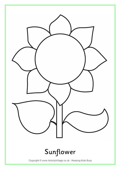 Sunflower colouring page sunflower template sunflower crafts sunflower coloring pages