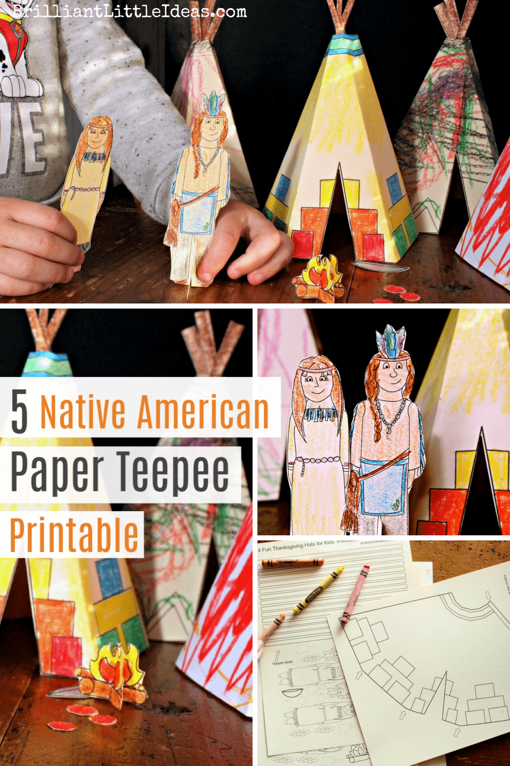 Native american teepee printable brilliant little ideas