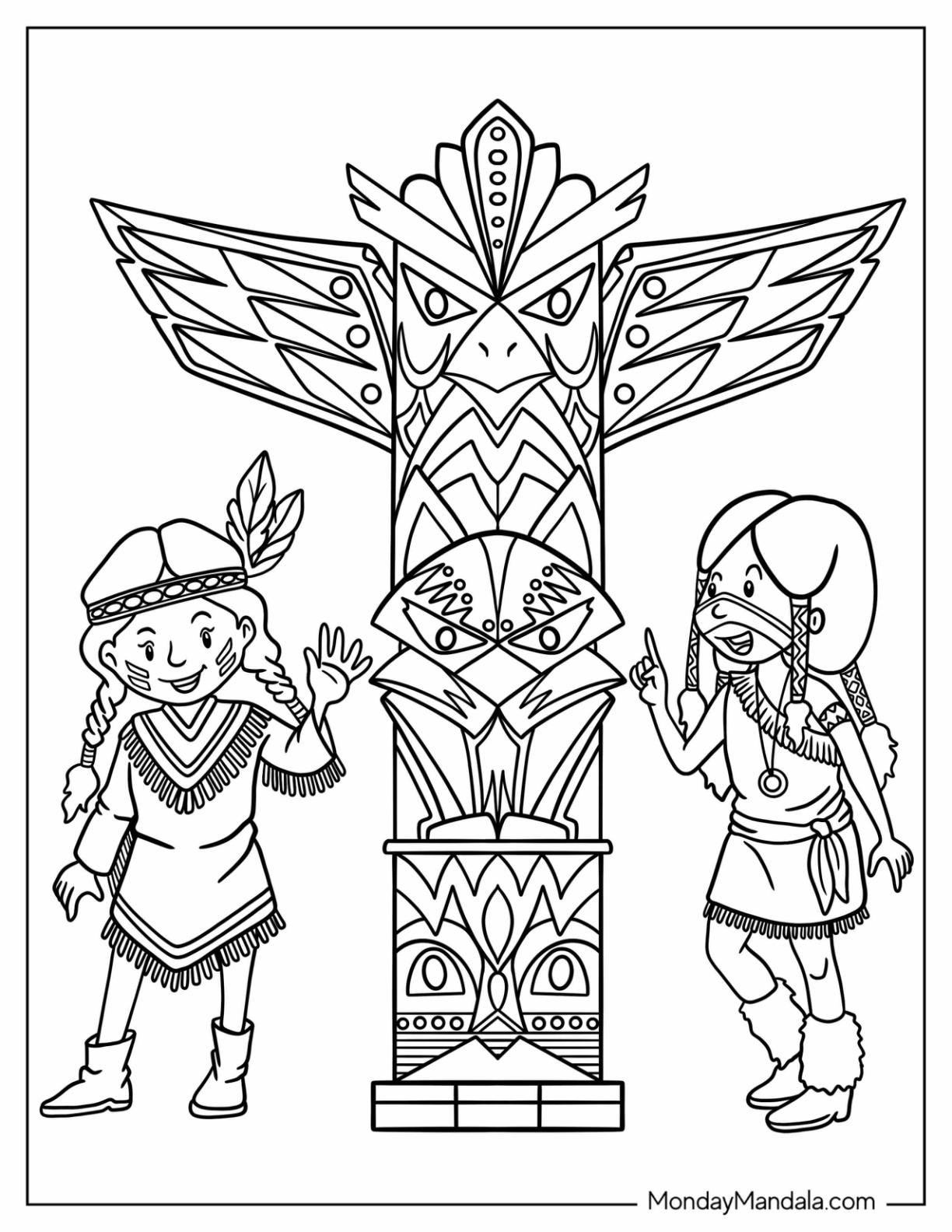 Native american coloring pages free pdf printables