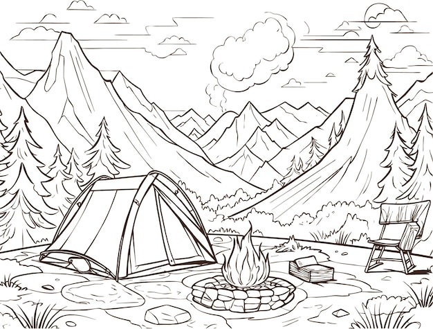 Tent coloring pages images